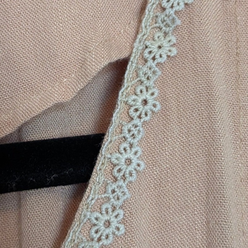 Hudson Gray Womens Peach Lace Trim Empire Waist Blouse Top ET1328 Size Large - Picture 3 of 10